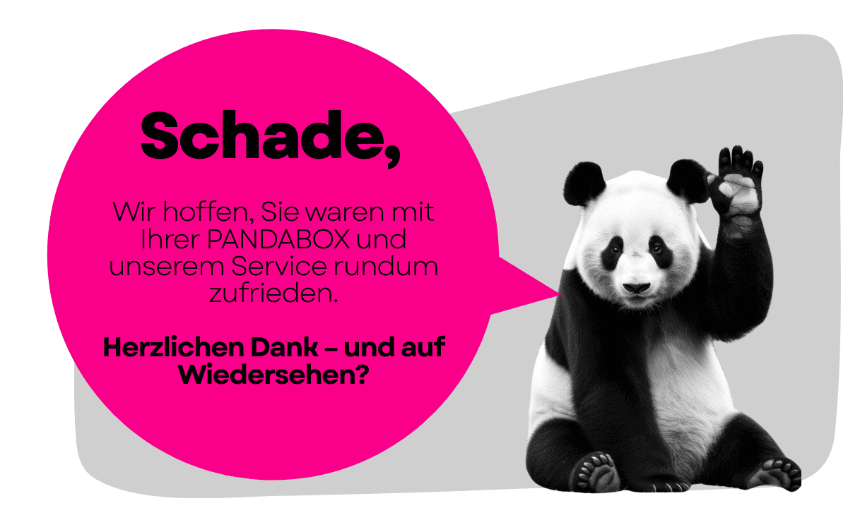 Winkender Panda der sich verabschiedet